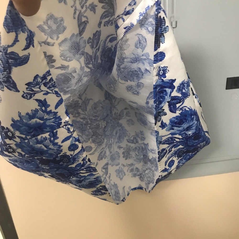 White and Blue Floral Kids Dress - Picture 6 of 7